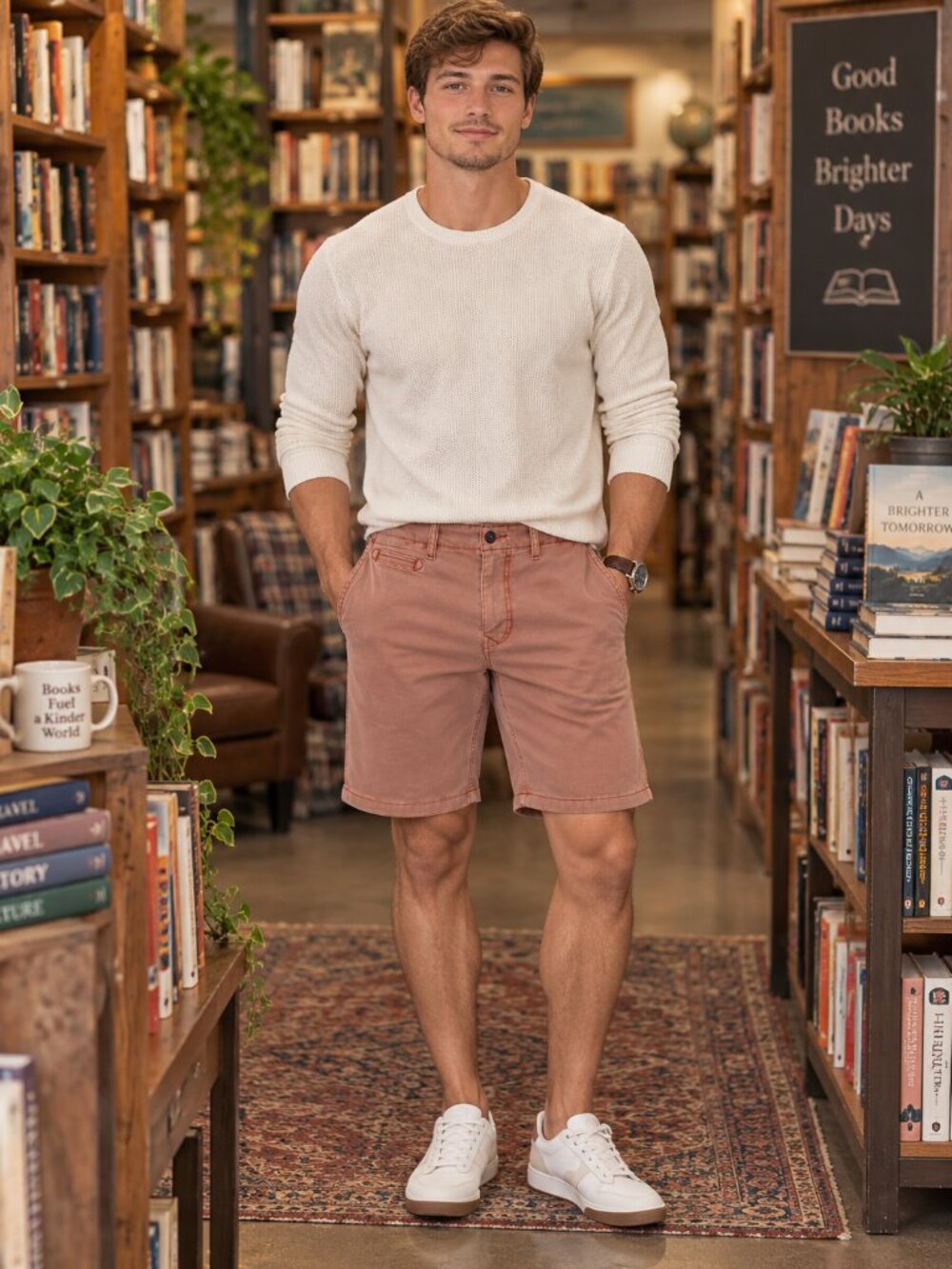 Lucky Brand Shorts "Saturday Stretch" Flat Front 9" Inseam Red Wash Casual
